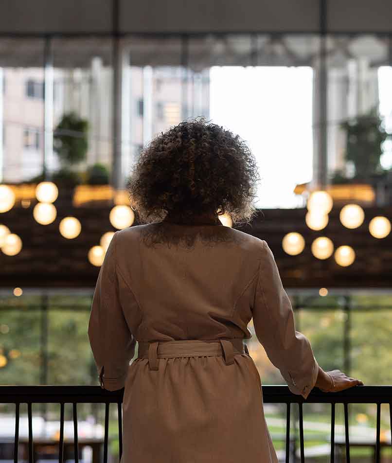 A person standing
