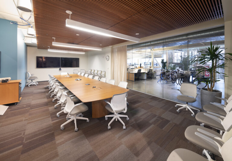 Modern conference room with natural light